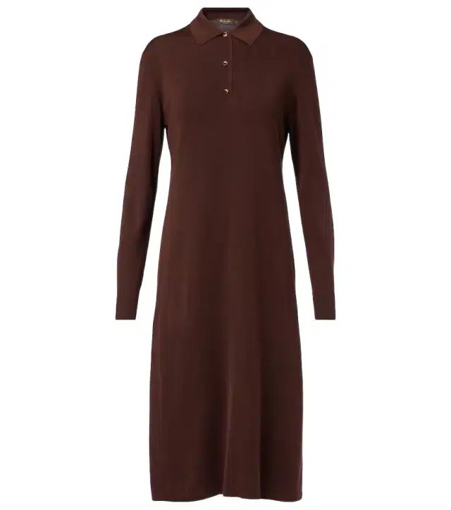 Loro Piana Lyskamm knitted silk polo dress