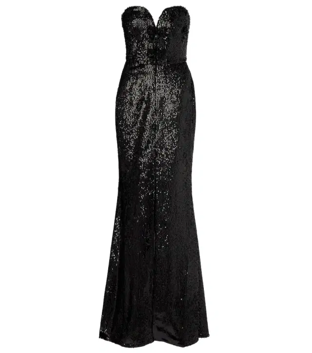 Elie Saab Sequined strapless silk-blend gown