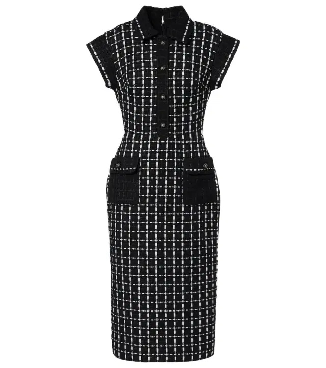 Elie Saab Tweed midi dress