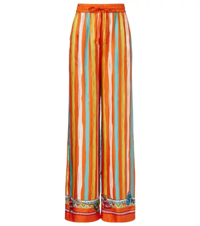 Dolce & Gabbana Striped silk palazzo pants