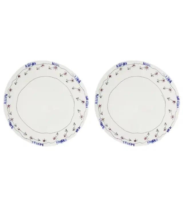 Serax Midnight Flowers Anemone Milk set of 2 dinner plates by Marni