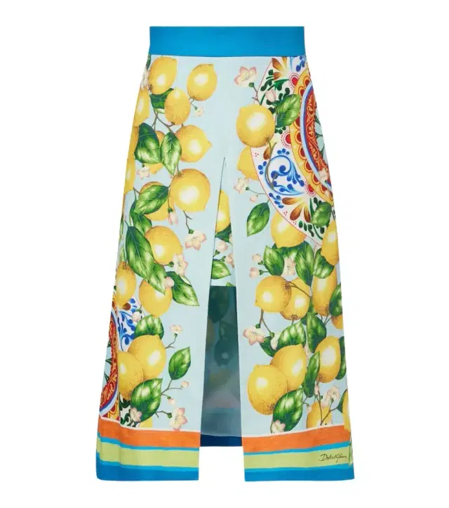 Dolce & Gabbana Layered printed cotton-blend midi skirt