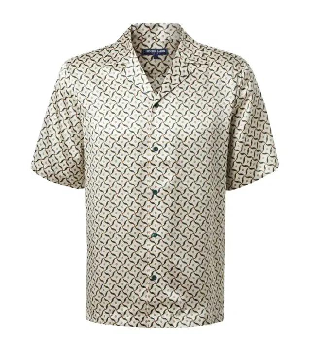 Frescobol Carioca Roberto printed silk bowling shirt