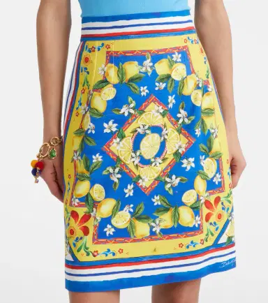 Dolce & Gabbana Printed cotton-blend miniskirt | Thumbnail 3