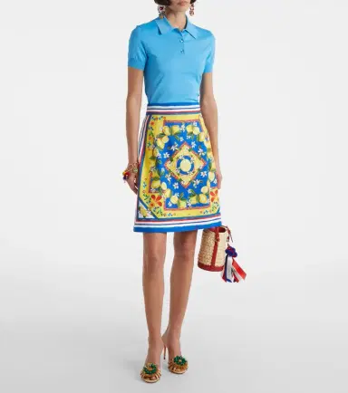 Dolce & Gabbana Printed cotton-blend miniskirt | Thumbnail 4