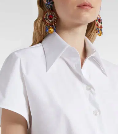 Dolce & Gabbana Cropped cotton-blend shirt | Thumbnail 5