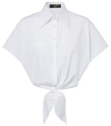 Dolce & Gabbana Cropped cotton-blend shirt | Thumbnail 1