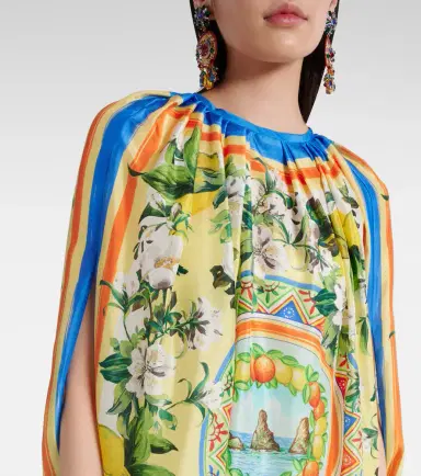 Dolce & Gabbana Printed silk cape | Thumbnail 2