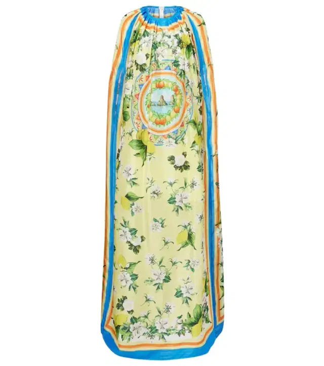 Dolce & Gabbana Printed silk cape