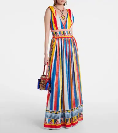 Dolce & Gabbana Striped cotton maxi dress | Thumbnail 4