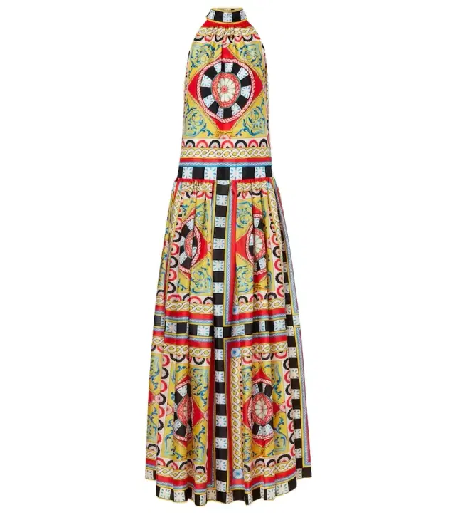 Dolce & Gabbana Taormina printed halterneck silk gown