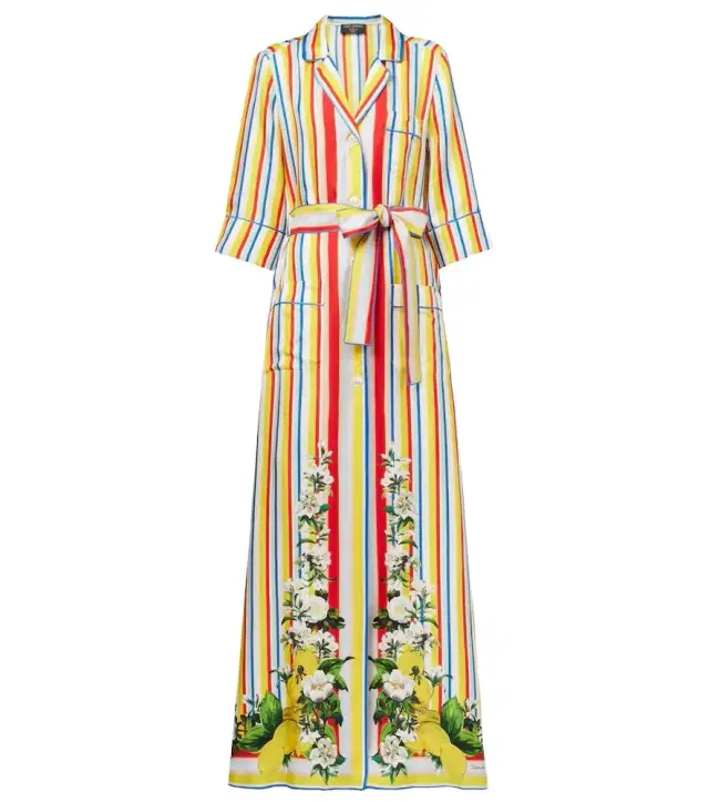 Dolce & Gabbana Striped silk shirt dress