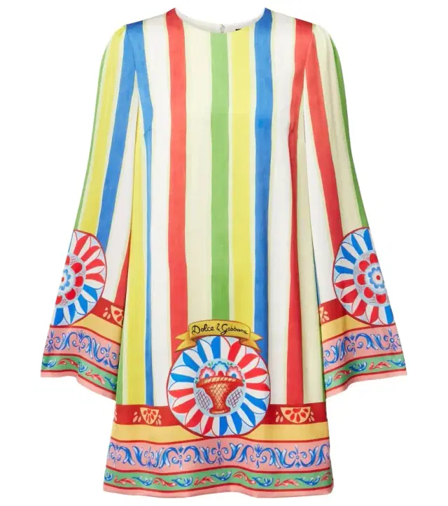 Dolce & Gabbana Printed silk-blend minidress