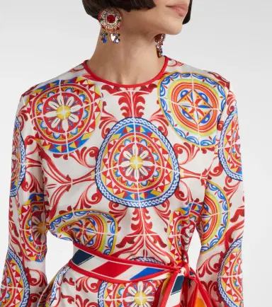 Dolce & Gabbana Belted printed silk top | Thumbnail 5 Dolce & Gabbana Belted printed silk top | Thumbnail 5