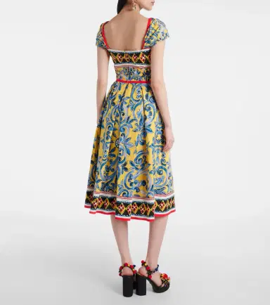 Dolce & Gabbana Pleated printed midi dress | Thumbnail 2
