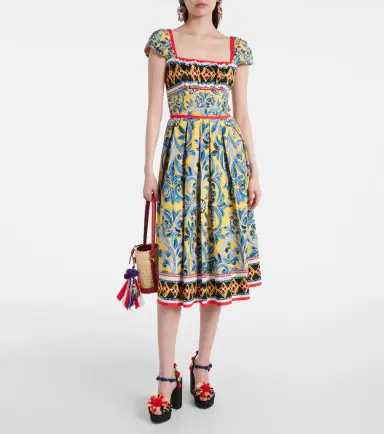 Dolce & Gabbana Pleated printed midi dress | Thumbnail 4