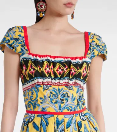 Dolce & Gabbana Pleated printed midi dress | Thumbnail 5