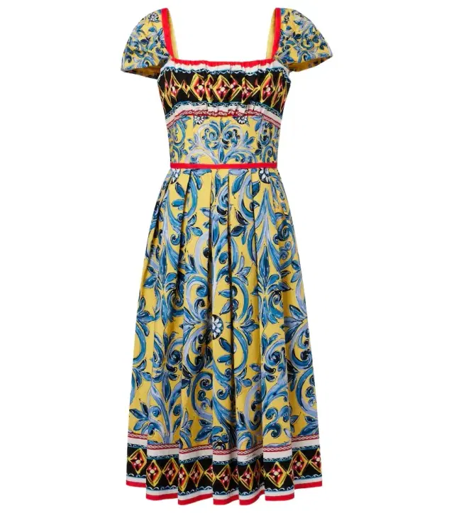 Dolce & Gabbana Pleated printed midi dress