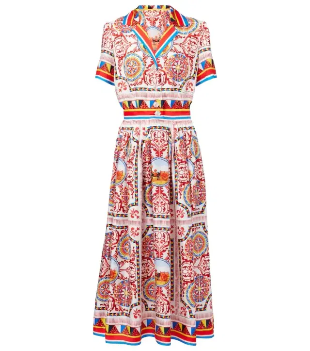 Dolce & Gabbana Printed silk midi dress