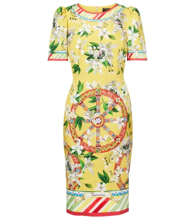 Dolce & Gabbana Printed cotton-blend midi dress