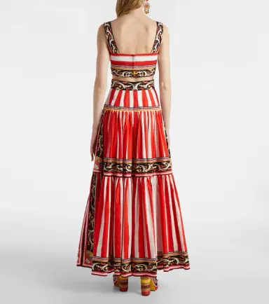 Dolce & Gabbana Taormina striped cotton maxi skirt | Thumbnail 2