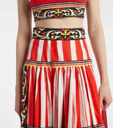 Dolce & Gabbana Taormina striped cotton maxi skirt | Thumbnail 4