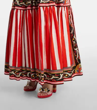 Dolce & Gabbana Taormina striped cotton maxi skirt | Thumbnail 5