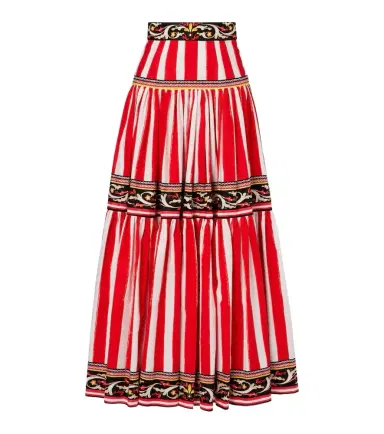 Dolce & Gabbana Taormina striped cotton maxi skirt | Thumbnail 1