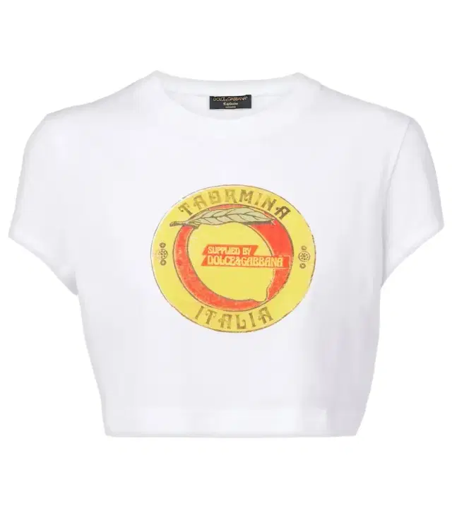 Dolce & Gabbana Cropped printed cotton T-shirt