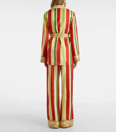 Dolce & Gabbana Belted striped silk shirt | Thumbnail 4