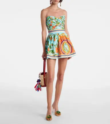 Dolce & Gabbana Taormina printed cotton bustier dress | Thumbnail 2 Dolce & Gabbana Taormina printed cotton bustier dress | Thumbnail 2