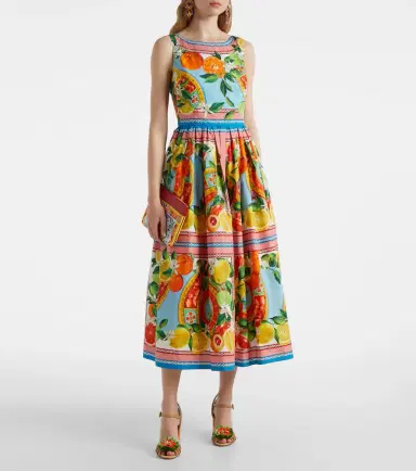 Dolce & Gabbana Taormina printed cotton midi dress | Thumbnail 4