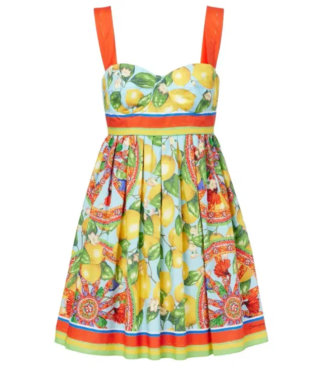 Dolce & Gabbana Printed cotton mini dress