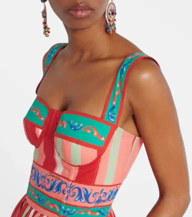 Dolce & Gabbana Taormina striped cotton bustier dress | Thumbnail 5