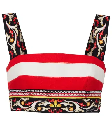 Dolce & Gabbana Striped cotton-blend bra top | Thumbnail 1