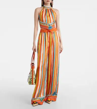 Dolce & Gabbana Striped halterneck silk top | Thumbnail 4