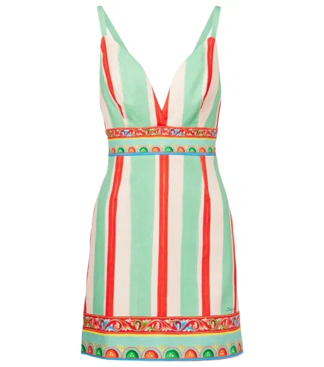 Dolce & Gabbana Taormina striped cotton-blend minidress