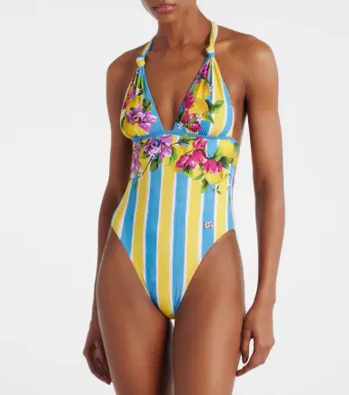 Dolce & Gabbana Printed halterneck swimsuit | Thumbnail 2