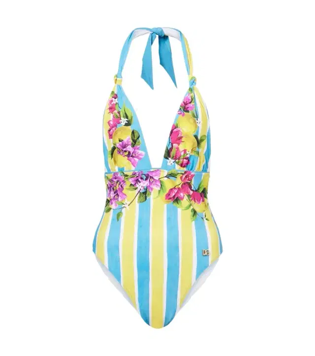 Dolce & Gabbana Printed halterneck swimsuit