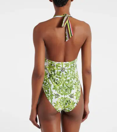 Dolce & Gabbana Printed halterneck swimsuit | Thumbnail 2