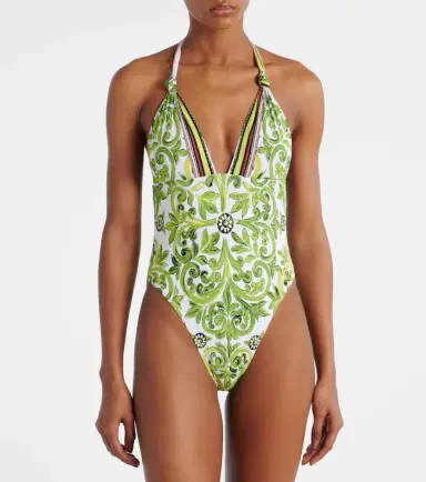 Dolce & Gabbana Printed halterneck swimsuit | Thumbnail 3