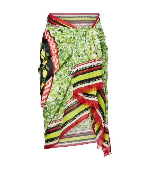 Dolce & Gabbana Printed cotton beach cover-up