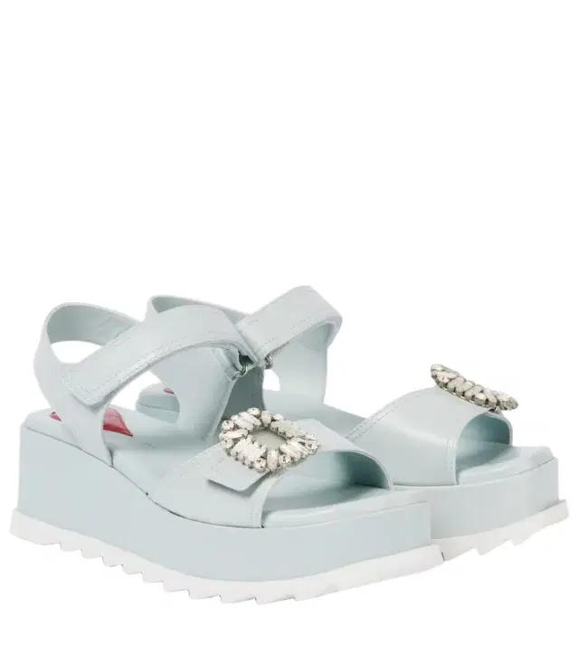 Roger Vivier Embellished leather platform sandals