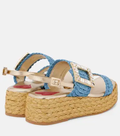 Roger Vivier Espa 60 raffia platform slingback sandals | Thumbnail 2