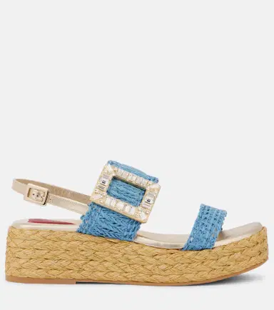 Roger Vivier Espa 60 raffia platform slingback sandals | Thumbnail 3