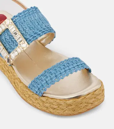 Roger Vivier Espa 60 raffia platform slingback sandals | Thumbnail 4