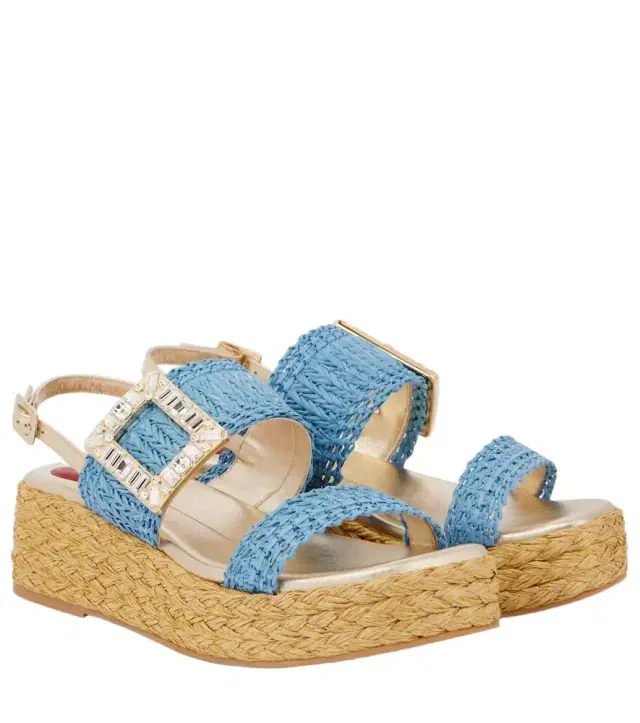 Roger Vivier Espa 60 raffia platform slingback sandals