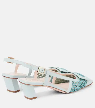 Roger Vivier Belle Vivier 45 crochet leather slingback pumps | Thumbnail 3 Roger Vivier Belle Vivier 45 crochet leather slingback pumps | Thumbnail 3