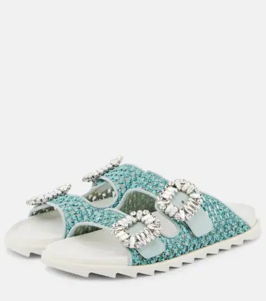 Roger Vivier Slidy Viv' crystal-embellished sandals | Thumbnail 4