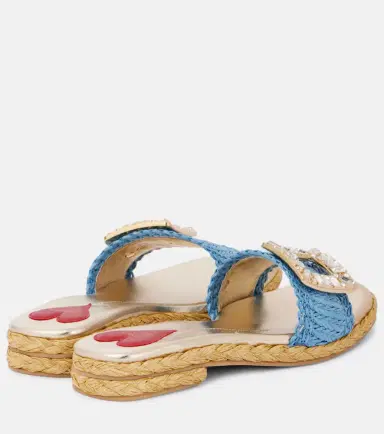 Roger Vivier Espa embellished raffia slides | Thumbnail 2